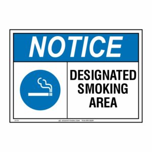 NOTICE DESIGNATED SMOKING AREA W/ PICTO
