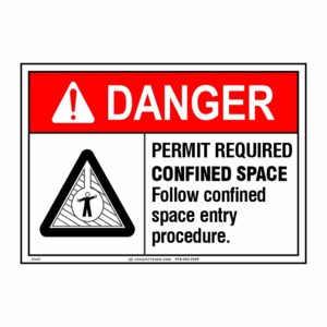 DANGER PERMIT REQUIRED CONFINED SPACE FOLLOW CONFINED... W/ PICTO