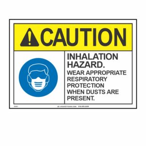 CAUTION INHALATION HAZARD, WEAR APPROPRIATE RESPIRATORY... W/ PICTO