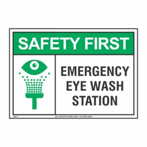 SAFETY FIRST EMERGENCY EYE WASH STATION W/ PICTO