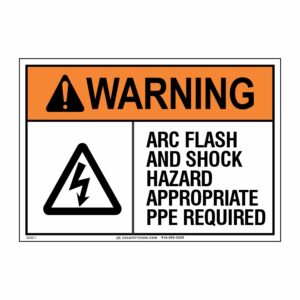 WARNING ARC FLASH AND SHOCK HAZARD APPROPRIATE PPE REQUIRED W/ PICTO