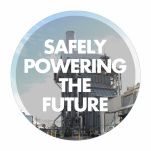 SAFELY POWERING THE FUTURE HARD HAT DECAL 2