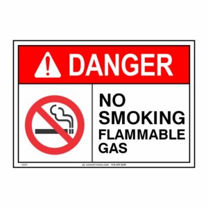 DANGER NO SMOKING FLAMMABLE GAS W/ PICTO