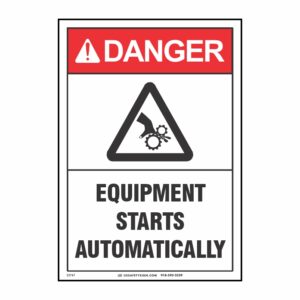 DANGER EQUIPMENT STARTS AUTOMATICALLY W/ PICTO