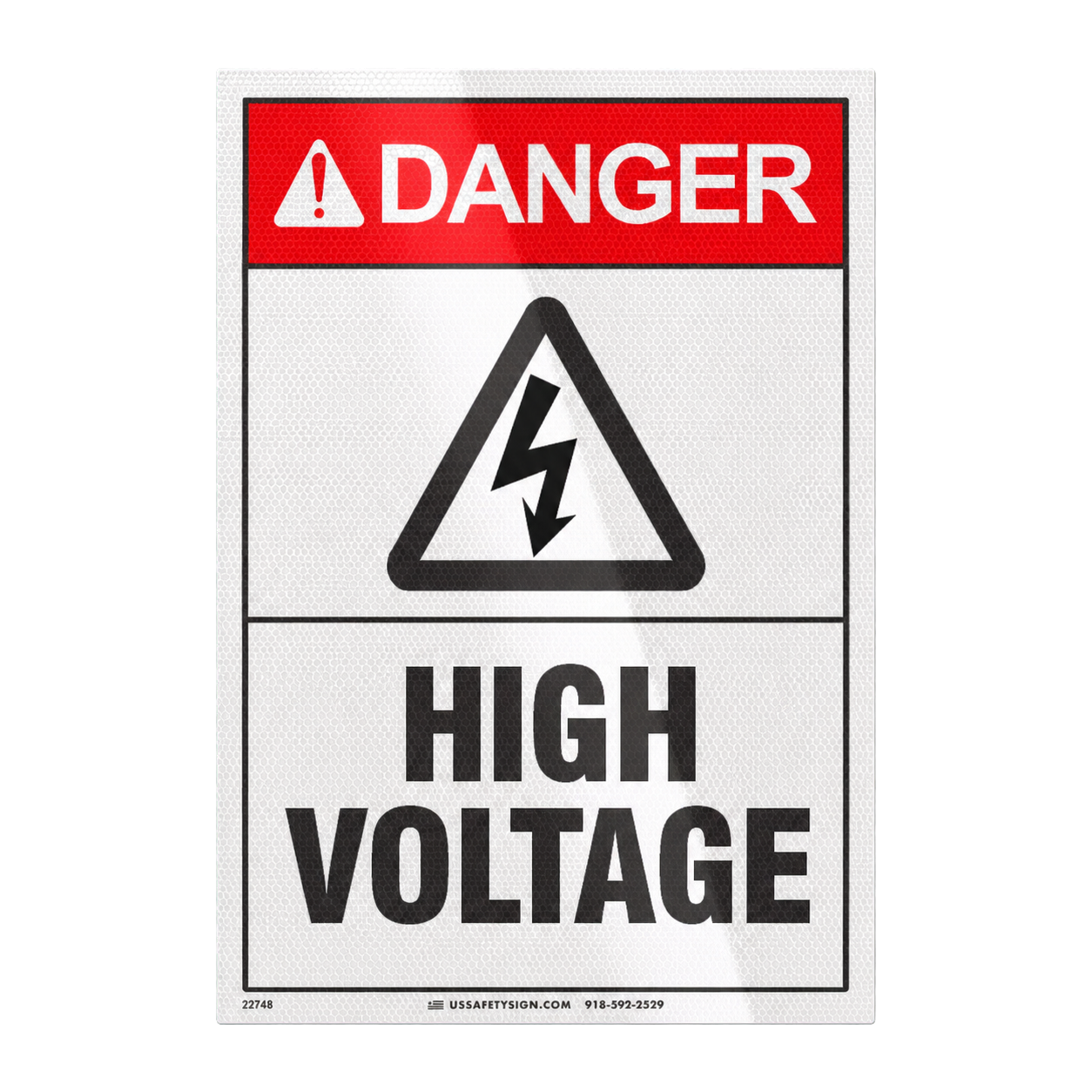 Danger high voltage reflective SafetySign mockup